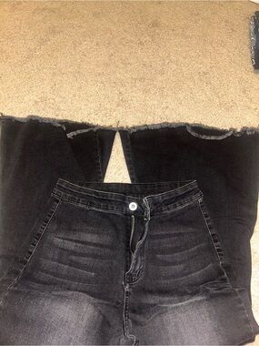 Women's High-Rise Black Wide-Leg Jeans
